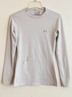 Under Armour Women's White ColdGear Crewneck Shirt Size M Base Layer Outdoors